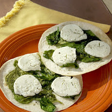 Spinach and Goat Cheese Open-Faced Quesadilla