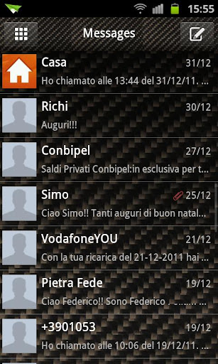 GO SMS Pro Carbon Fiber Theme