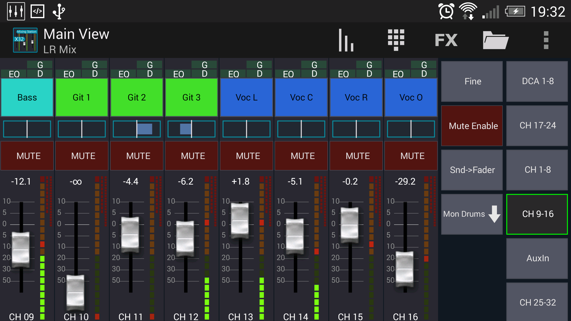 Android application Mixing Station XM32 Pro screenshort