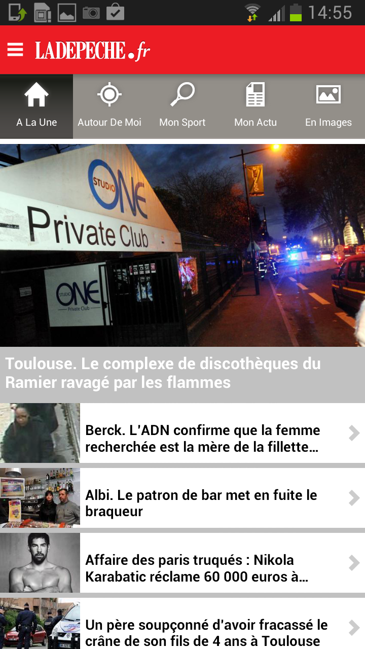 Android application La Dépêche screenshort