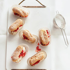 Mini Eclairs with Strawberries and Cream