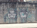 Arte Urbana Robôs 