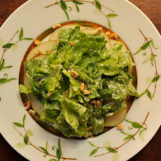 Boston Greens with Tarragon Buttermilk Dressing, Red Pears, and Toasted Hazelnuts