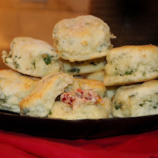 Parmesan-Basil Tea Biscuits with Roasted Garlic and Sun-Dried Tomato Butter
