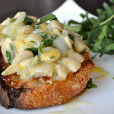 Meyer Lemon and Gigante Bean Open Faced Sandwiches