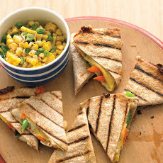 Fresh Vegetable Quesadillas with Corn Relish