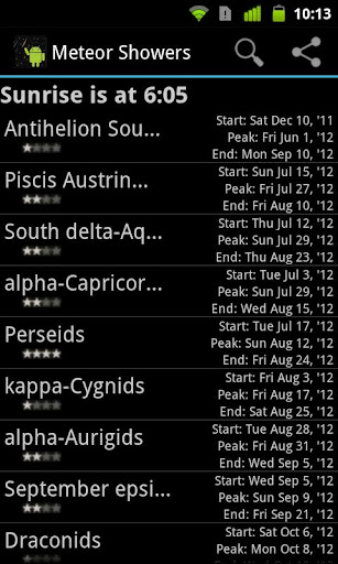 【免費教育App】Meteor Shower Calendar Key-APP點子