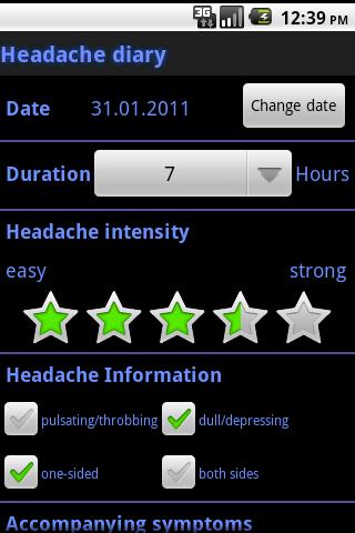 Headache diary