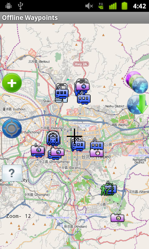 Android application Offline Waypoints screenshort