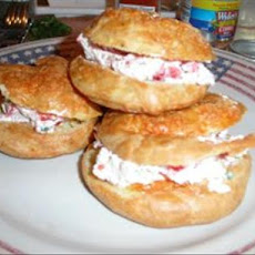 Cheese Puffs with Salsa Cream Filling