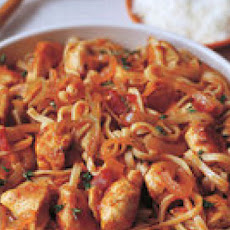 Chicken, Peppers and Onion with Linguine