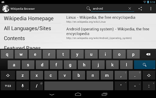 Tablet Browser for Wikipedia