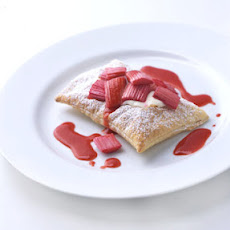 Roasted Rhubarb Tarts with Strawberry Sauce