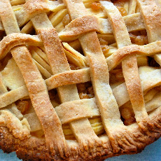 Apple Pie with Plump Golden Raisins and Apple Jus