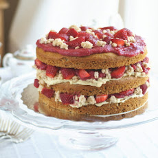 Strawberry Layer Cake with Pastry Cream Filling and 