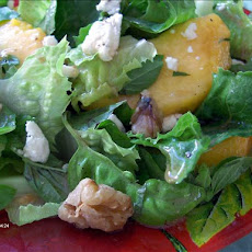 Lettuce, Peaches and Basil