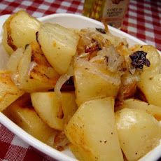 Roasted New Potatoes With Caramelized Onions and Truffle Oil