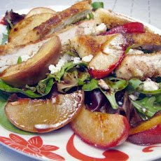 Panko Crusted Chicken Salad With Pomegranate Balsamic Dressing
