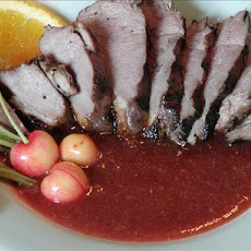 Grilled Duck With Rhubarb Cherry Glaze