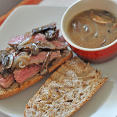 Grilled Flank Steak Sandwiches with Mushroom & Onion dipping sauce