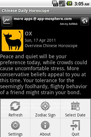 chinese-daily-horoscope for android screenshot