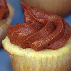 Mini Vanilla Bean Yellow Cupcakes with Creamy Chocolate Frosting