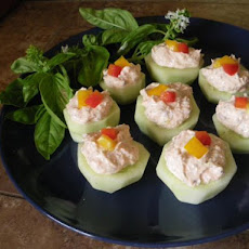 Lox and Cream Cheese Stuffed Cucumbers