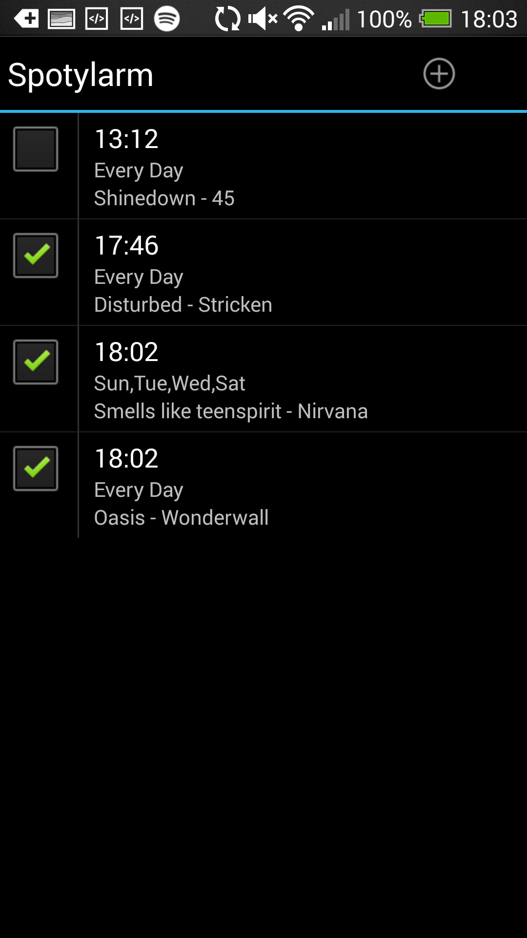 Android application Spotylarm Spotify-Music-Alarm screenshort