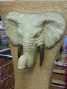White Mammoth Head Relief