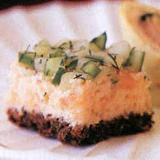 Salmon and Cucumber Pumpernickel Squares