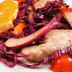 Chicken and Red Vegetable Stir-Fry