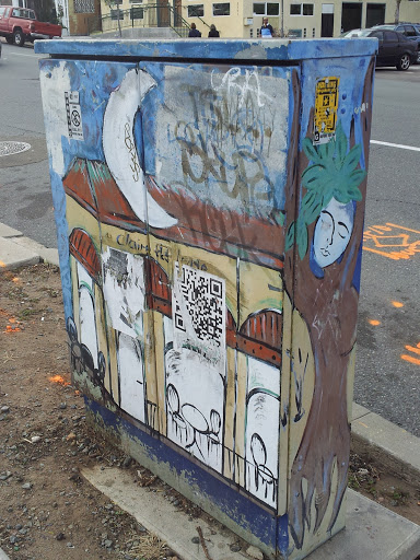 Crescent Moon Painted Utility Box