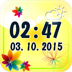 Flower Digital Weather Clock Apk
