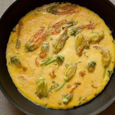 Squash Blossom and Garlic Frittata