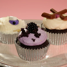 Blue Velvet, Blackberry Curd, and Blackberry Lemon Cream Cheese Cupcakes
