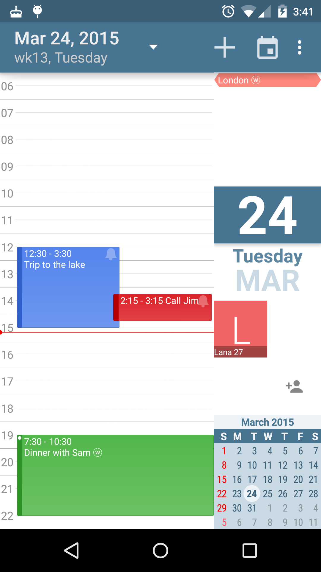 Android application aCalendar - a calendar app for Android screenshort