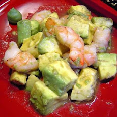 Avocado and Prawns in Wasabi