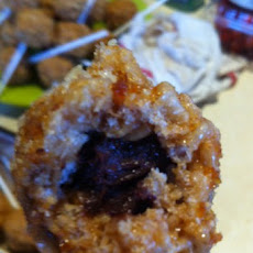 Brown Butter Rice Krispie Balls w Smoked Almonds & Cap'n Crunch Ganache