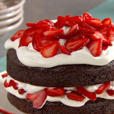 Chocolate Cake with Whipped Cream and Berries