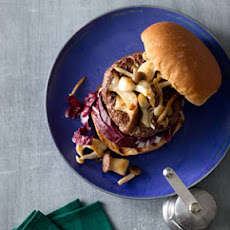 Burger With Mushrooms and Radicchio