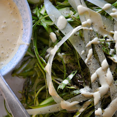 Shaved Asparagus with Salty Garlic Aioli