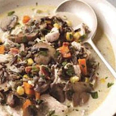 Turkey Chowder with Wild Rice, Crimini, and Pancetta