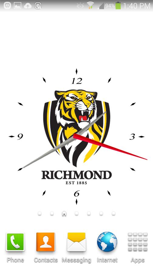 Android application Richmond Tigers Analog Clock screenshort