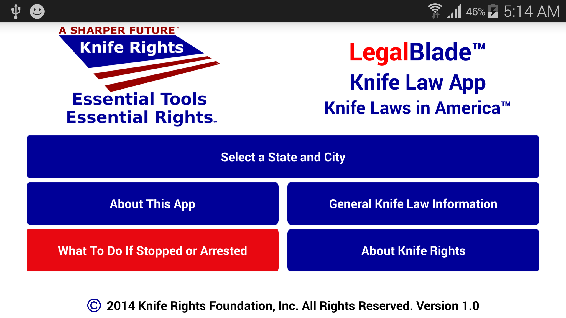 Android application Knife Rights LegalBlade™ screenshort