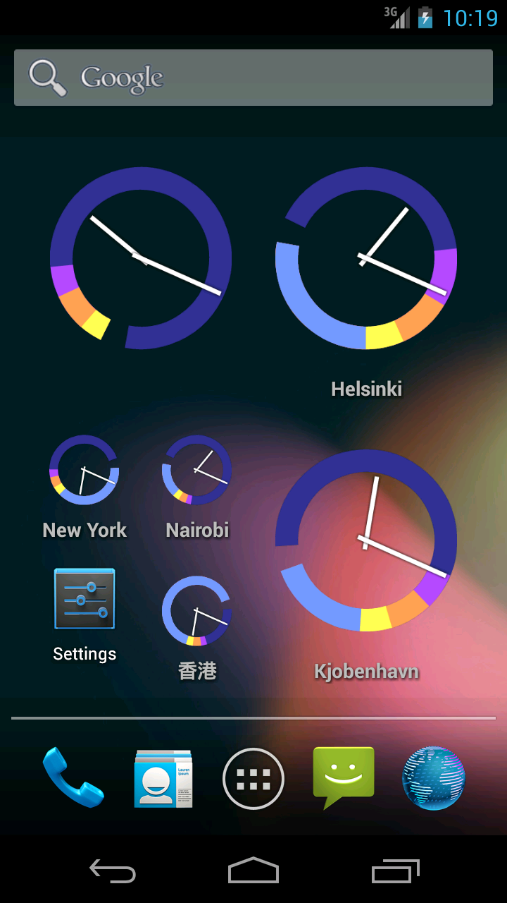 Android application Sun Clock Widget screenshort