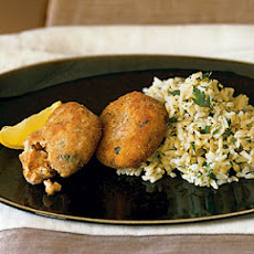 Salmon Cakes with Lemon Rice