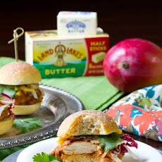 Butter Chicken Sliders with Pickled Mango Slaw