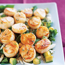 Seared Sea Scallops with Pomegranate-Dressed Salad