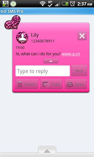 【免費個人化App】GO SMS - Pink Leopard SMS-APP點子