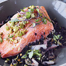 Arctic Char, Black Rice and Napa Cabbage En Papillote